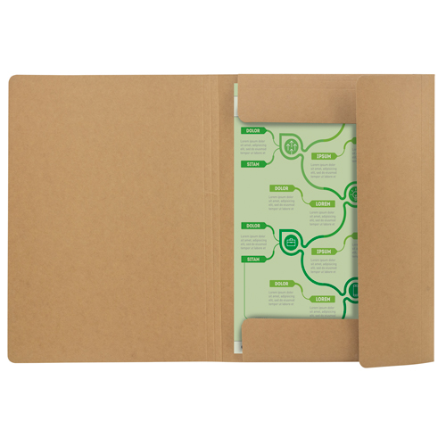 RECYCLED PAPER FOLDER WITH RUBBER BANDS 