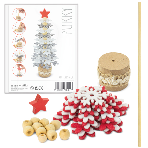 ARBOLITO DE NAVIDAD RPET Y MADERA RECICLADA "PUKKY"