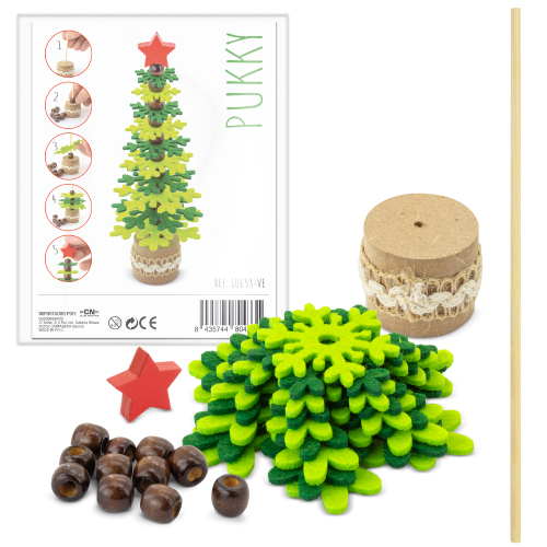 ARBOLITO DE NAVIDAD RPET Y MADERA RECICLADA "PUKKY"