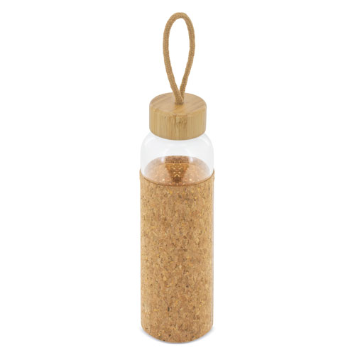 Glass bottle with bamboo/cork lid 