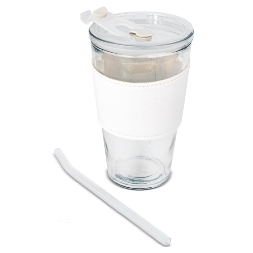 VASO 450 ML CON PAJITA DE CRISTAL "DELICATESSEN"