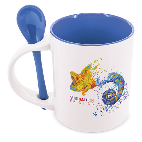 MUG SUBLIMACION REDONDA CON CUCHARA 