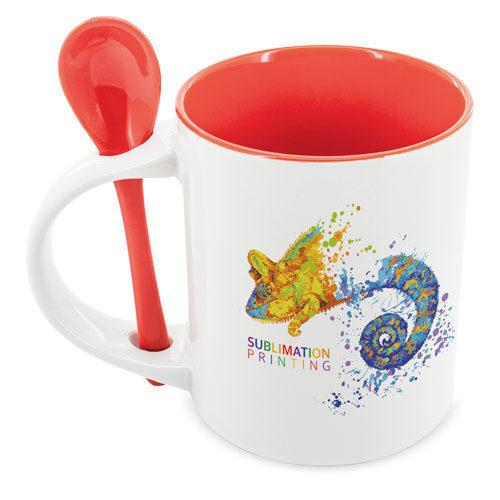 MUG SUBLIMACION REDONDA CON CUCHARA 