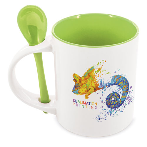 MUG SUBLIMACION REDONDA CON CUCHARA 