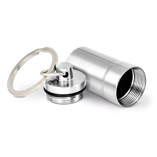 ALUMINIUM PILLBOX KEYRING 
