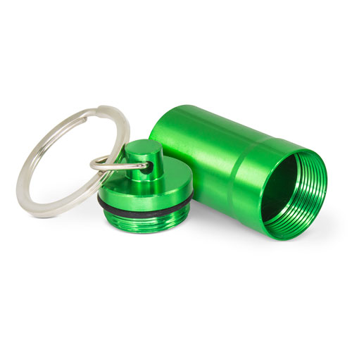 ALUMINIUM PILLBOX KEYRING 