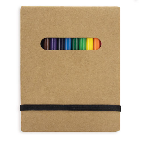 COLORING NOTEBOOK + 12 COLOURED PENCILS 