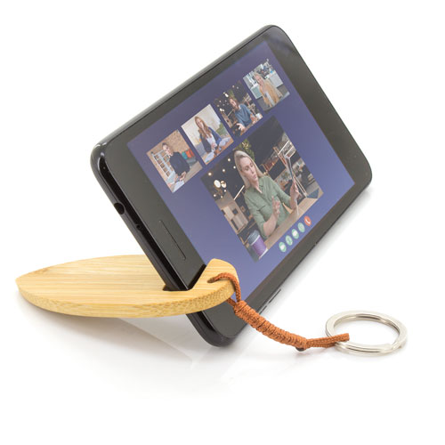 BAMBOO KEY RING WITH MOBILE HOLDER 