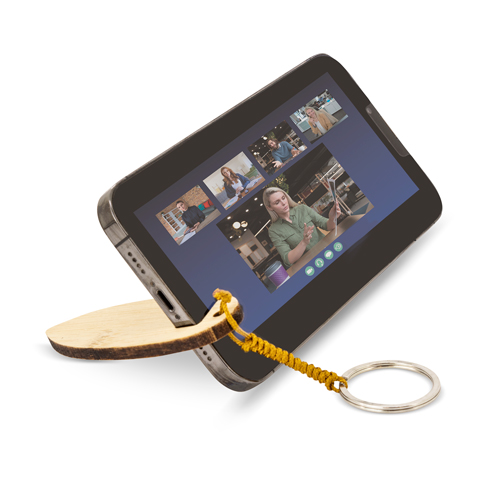 BAMBOO KEY RING WITH MOBILE HOLDER 