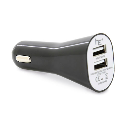 CARGADOR DE COCHE DOBLE USB BLANCO