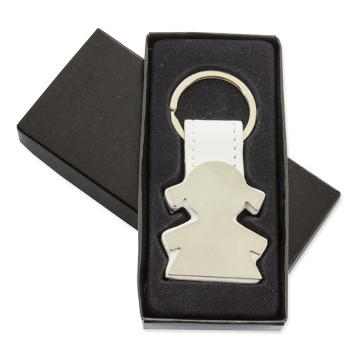 GIRL SHAPED METAL KEYRING
