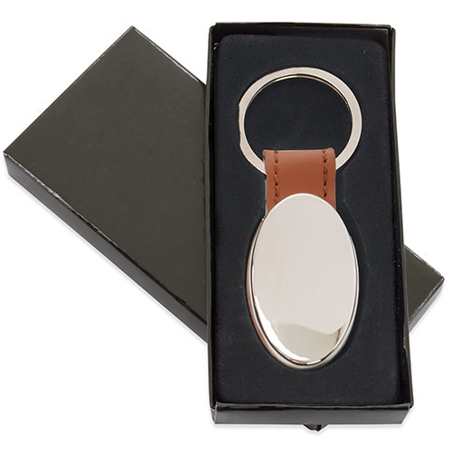 OVAL METAL KEYRING