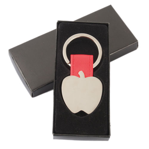 APPLE SHAPED METAL KEYRING