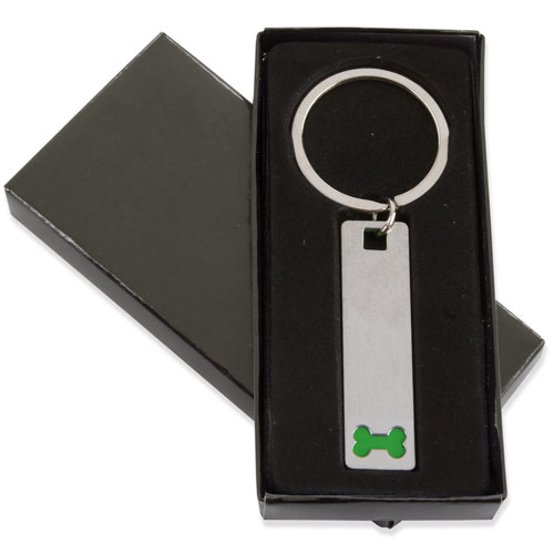 BONE-SHAPED ELONGATED KEYRING 