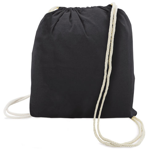 BOLSA MOCHILA NEGRA ALGODON