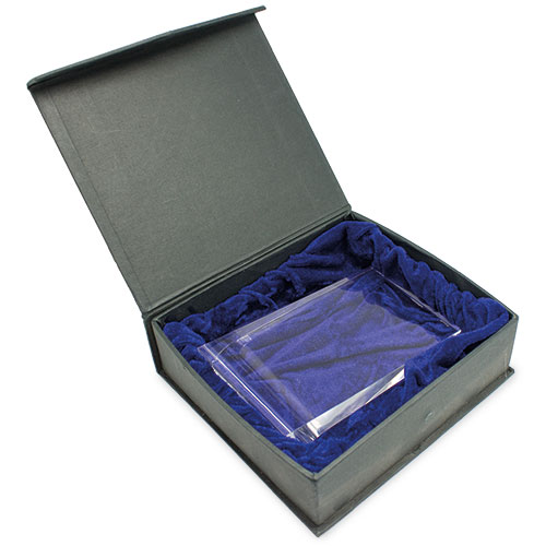 RECTANGULAR SHAPED GLASS TROPHY "DIVO"
