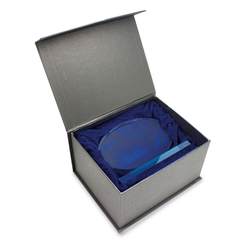OVAL SHAPED GLASS TROPHY 