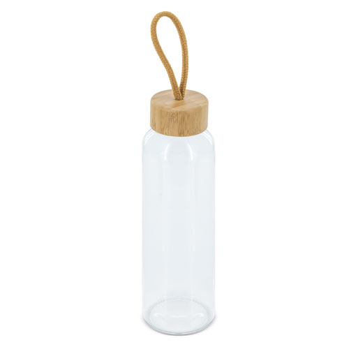 GLASS BOTTLE WITH BAMBOO LID 